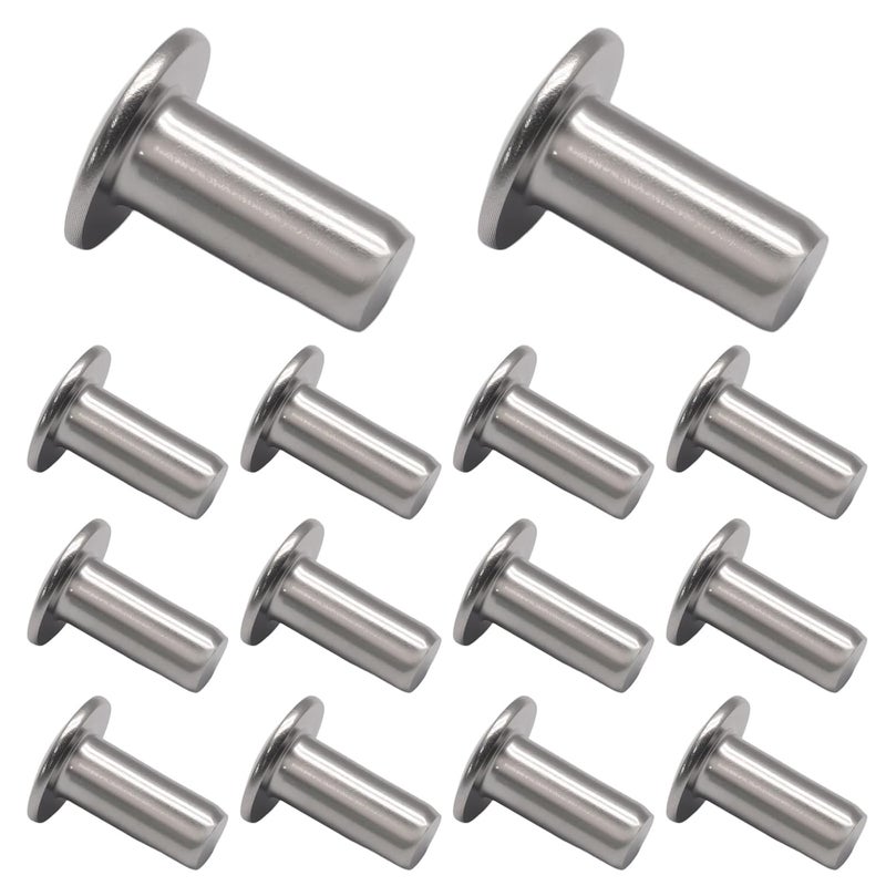 Jersvimc مسامير ألمنيوم 3/16" × 3/8" رأس برازيه 120 قطعة - Image 2